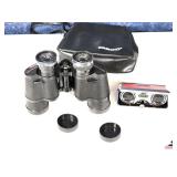 TASCO 7X35 ZIP FOCUS BINOCULARS - CASE & SET OF EIKOW OLDABLE 25X25 MM OPERA GLASSES