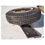 DURO TRAILER TIRE AND RIM- 4.80/4.00-8- TUBELESS- W/ MOUNTING BRACKET