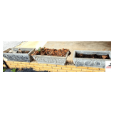 (3) CONCRETE FLOWER POTS
