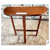 MAHOGANY HALFMOOM SIDE TABLE- SCRATCHES ON TOP  -(trailer)