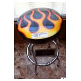 ROUND BAR/SHOP STOOL - FRAME DESIGN - SLIGHT SPLIT - CHROME BASE