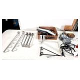 METAL RETAIL DISPLAY HOOKS- L BRACKETS FOR SHELF HANGING- ELECTRICAL OUTLETS WITH HARDWARE