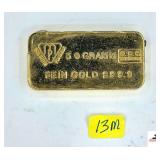 RARE SWISS BANK REPLICA GOLD IGNOT LIGHTER (BUTANE) - DOESN