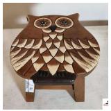DECORATIVE WOODEN OWL STOOL