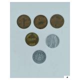 COLLECTION OF MISC COINS/TOKENS - BLAIRHOUSE BROTHEL $3 CHECK, SILVERTON, CO - "HEADS I WIN, TAILS YOU LOSE" GAME TOKEN - LOOK SAVINGS MEDALLION - MERCURY 8 ALAN B SHEPHARD - UNA JU GADA PARA ENTRETEN