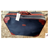 DUDLEY SUITCASE- NAVY WITH BROWN TRIM GARAGE