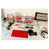 SALT ROCK LIGHT ELECTRICAL PLUG-IN - MAGNIFYING GLASS - MOTORCYCLE LIGHT - WALL LIGHT - NEW MOUSE TRAP - READING GLASSES - BNGSTEL LICENSE PLATE - "YOU NEVER SEE A MOTORCYCLE PARKED OUTSIDE OF A PSYCH