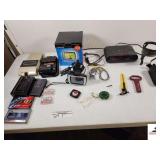 GARMIN STREET PILOT C330- LXI SERIES - MINI CASSETTE RECORDER & CASSETTES - AUDIO BOX CASSETTE 8 TRACK ADAPTER TO VCR - CASSETTE ADAPTER TAPE - SONY RADIO - MISC ITEMS