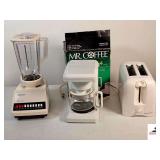 OSTERIZER 10 SPEED BLENDER- MR COFFEE AUTOMATIC 4CP COFFEEMAKER- MODEL TR4 SERIES- PROCTOR SILEX TOASTER