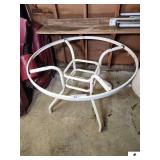METAL PATIO TABLE FRAME-NO GLASS (2) 220 HEATERS- CONDITION UNKNOWN- 2 SHEETS OF METAL SIDING_x000d_
SMALL WOOD TABLE_x000d_
EAST SHED