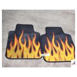 CAR FLOOR MATS WITH FLAME DESIGN
