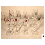 (2) 2000 - (2) 2001 - (2) 2003 DRESDEN ELKS CLUB BPOE PEDESTAL CHAMPAIGNE GLASSES - (2) 2000 AMERICAN LEGION CHAMPAGNE GLASSES