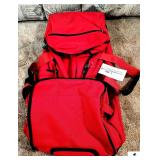 LARGE RED DUFFLE BAG ON ROLLERS- SMALL ZIPPER BAG INSIDE_x000d_
_x000d_
GARAGE