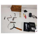 MONEY CLIP KNIFE- FINGERNAIL KNIFE- STERLING CAN OPENER- HIDE-A-KEY MAGNETIC STORAGE BOX- PRECISION MAGNETIC GUN HOLDER