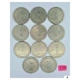 (11) IMPERIAL PALACE ONE DOLLAR GAMING TOKENS - BILOXI, MS