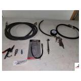AIR PRESSURE NOZZLE W GUN HANDLE- GREASE HOSE WITH CUPPLER- 200PSI AIR CONNECTING HOSE-