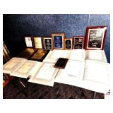 COLLECTION OF 18 AWARD PLAQUES- ON NICE WOOD- COOKOFF AWARDS & OTHE MISC AWARDS