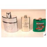 (3) LIQUOR FLASKS - JACK DANIELS TENNESSEE WHISKEY - "I