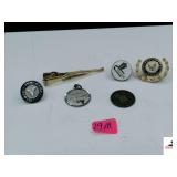 ANSON GOLD TONED LEVER ACTION RIFLE TIE PIN- US NAVY PIN- HISTORY CHANNEL PIN- MATRON OF HONOR PIN- MERCEDES BENZ PIN- CORVAIR PIN- GULF COAST PIN-