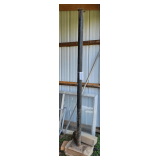 IRON PIPE STAND - BOLTED TO CONCRETE FOR DINNER BELL & CONCRETE BLOCK- 8 FT. +/-
