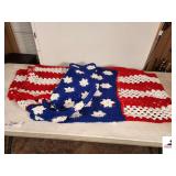 AMERICAN FLAG KNITTED AFGHAN  (TRAILER)