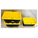 (3) COMMANDER STORAGE TOTES - 27GAL - SNAP LID - HEAVY DUTY #44066 - 30.6" X 20.6" X 14.3"