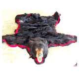 1997 BLACK NOIR #06060 BLACK BEAR RUG - SHOWS WEAR ON BACK HIPS & HAS BEEN FOLDED OVER CAR SEAT - SHOWS FEW SPOTS OF WEAR