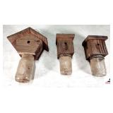 (3) WOOD BEE TRAPS