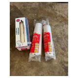 3- rolls and boxes of plastic sheeting