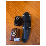Knife sheath and 2 leather holders