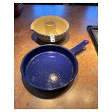 Enamel skillet and ceramic bunt bowl