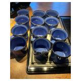 12- blue coffee mugs