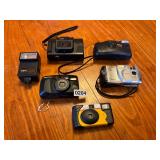 Vintage assorted camera and flash