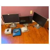 3- dell and hp monitors