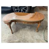 Beautiful Victorian style wood /glass coffee table