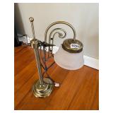 Brass and glass table lamp