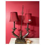 Nice dual light  lamp with red shades