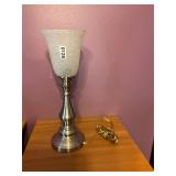 Silver and frosted globe lamp
