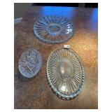 3 ï¿½ crystal divided dishes