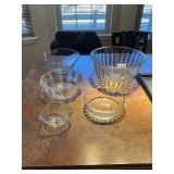 5- assorted glass bowls