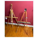 Two ï¿½ wooden easels