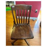 Antique wooden rolling office chair