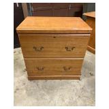 Two drawer wooden file cabinet ï¿½ no keys