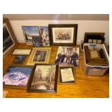 Lot of assorted pictures and picture frames