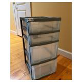 4 drawer plastic rolling storage