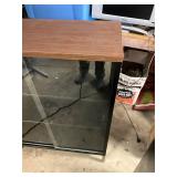 Metal and glass cabinet with sliding doors