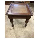 Wood and glass end table