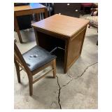 Wood desk with wooden chair