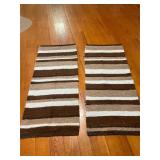 2- brown and white rugs 24X 56