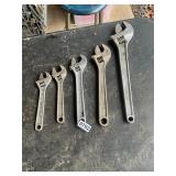 5- assorted crescent wrenches.
